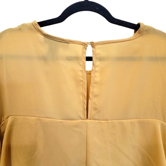 ASHLEY STEWART Sz 22/24 Layered Fabric Flowy Bell Sleeve Tunic w/Back Key Hole - Picture 6 of 7